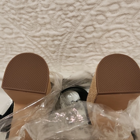 New! Black espadrilles heels shoes summer vacation resortwear spring size 9 - Picture 10 of 10